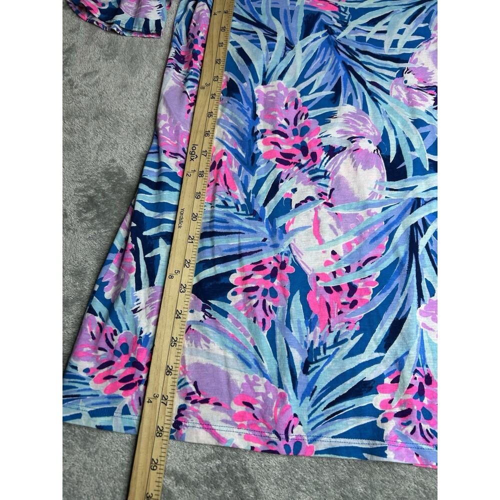 Lilly Pulitzer Mini Lula Dress in Mr Peacock Blue Tweethearts Girls XL - Picture 2 of 8